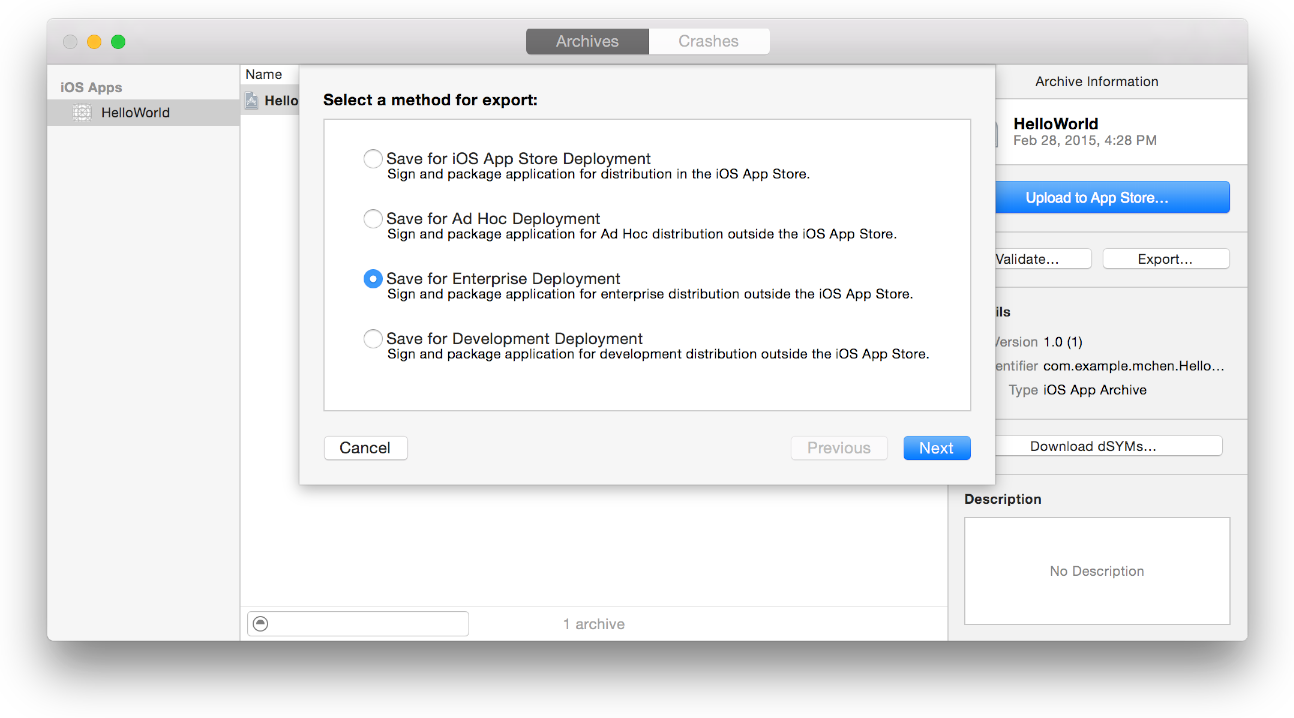 Create In-house Enterprise Apps Mac